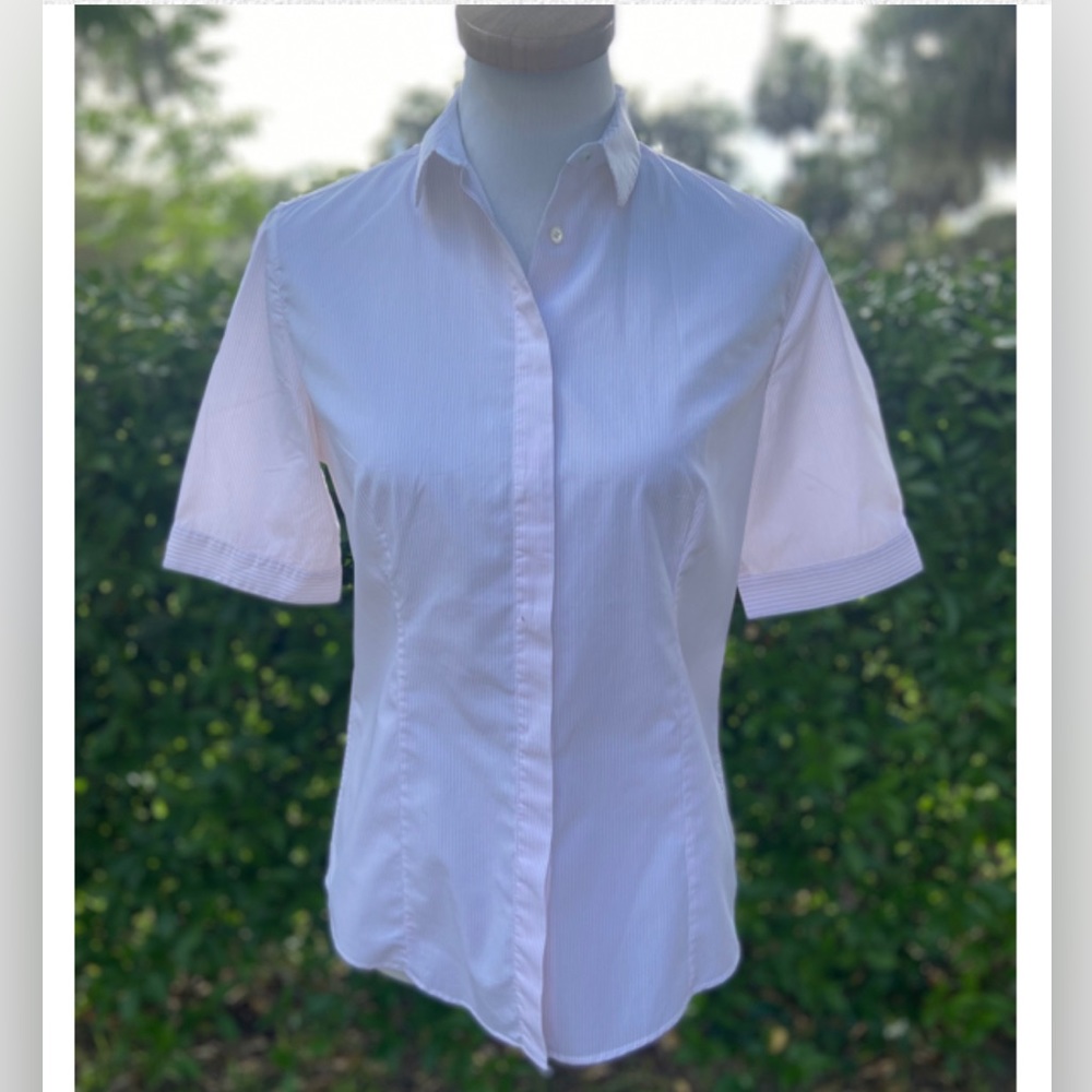 Paul Smith pink & white striped button down